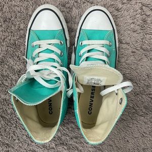 Mint green converse shoes